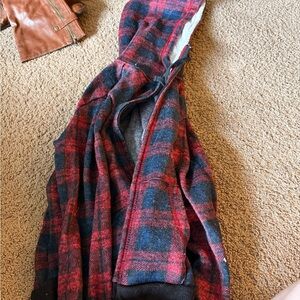 Red and Blue Plaid Hoodie